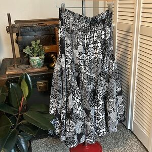 Chelsea & Theodore Boho Patchwork Midi Floral Skirt 100% Cotton